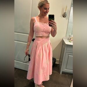 Elegant Pink Embroidered Women's Set